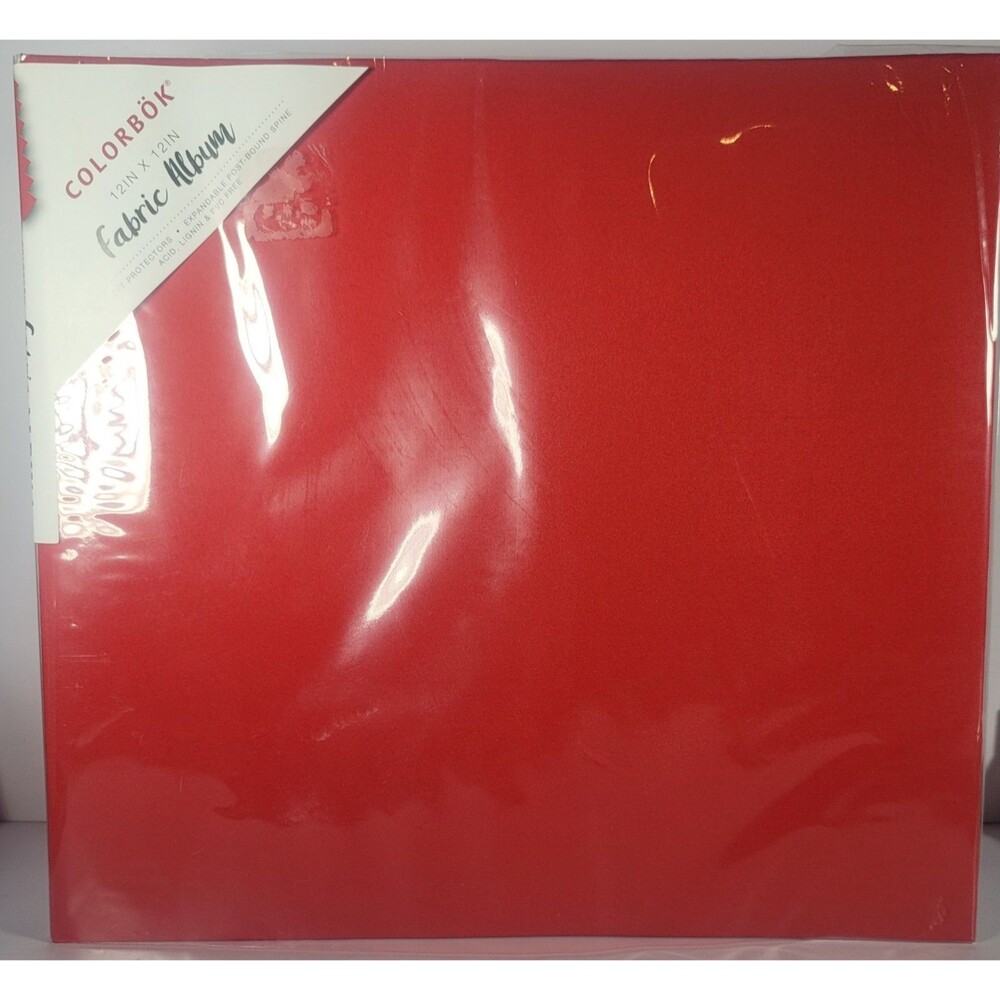 Colorbok Scrapbook Album, 12"X12", Post-Bound Spine, 10 Sheet Protectors-Red